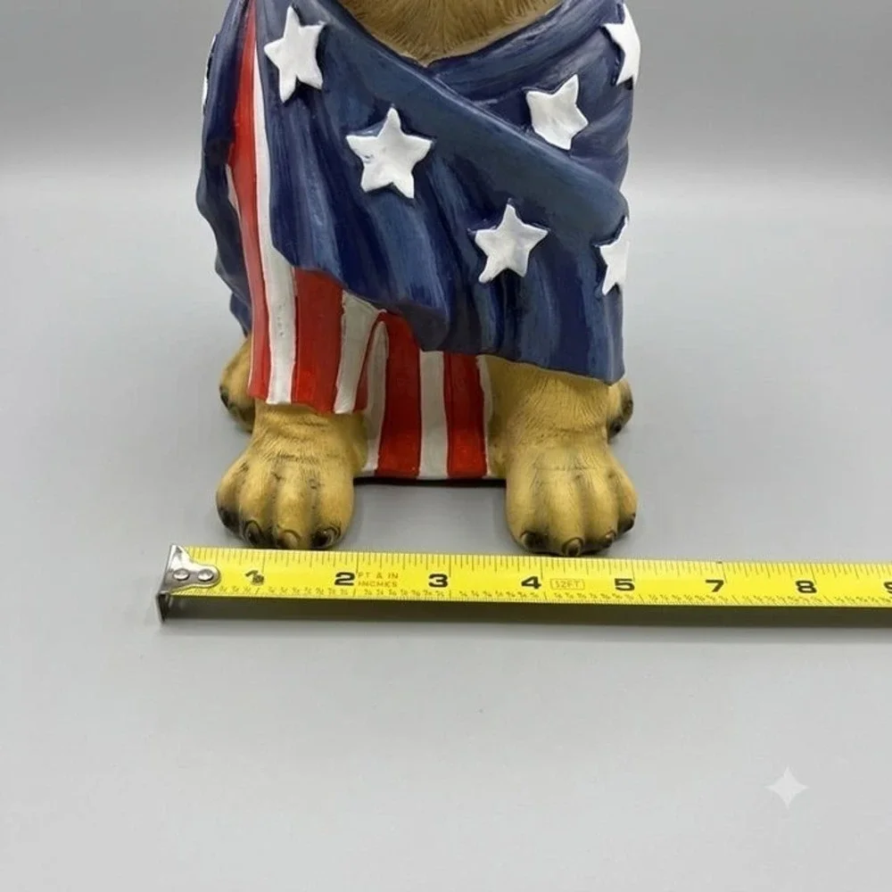 Patriotic French Bulldog Statue of Liberty Figurine Decor